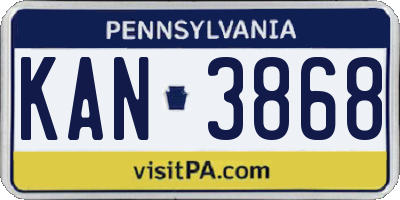 PA license plate KAN3868