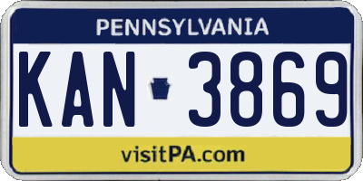 PA license plate KAN3869