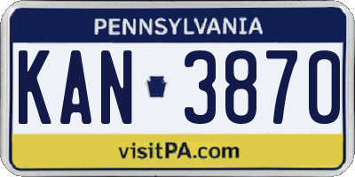 PA license plate KAN3870