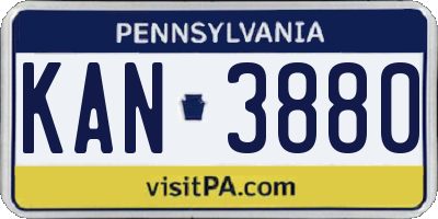 PA license plate KAN3880