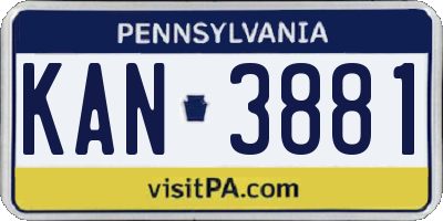 PA license plate KAN3881
