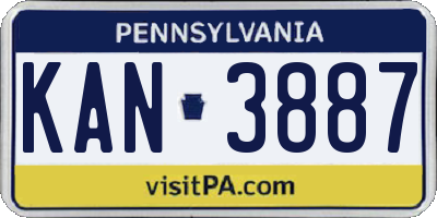 PA license plate KAN3887