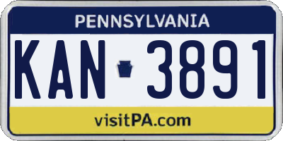 PA license plate KAN3891