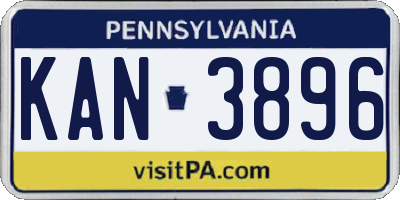 PA license plate KAN3896