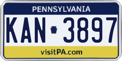 PA license plate KAN3897