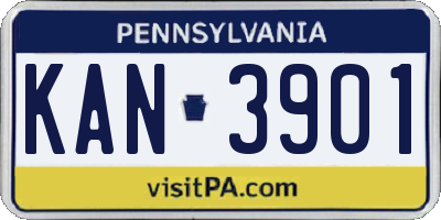 PA license plate KAN3901