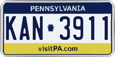 PA license plate KAN3911