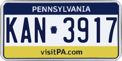PA license plate KAN3917