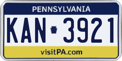 PA license plate KAN3921