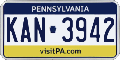PA license plate KAN3942
