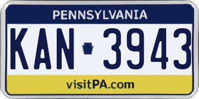 PA license plate KAN3943