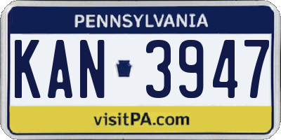 PA license plate KAN3947