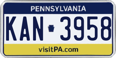 PA license plate KAN3958