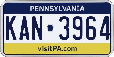 PA license plate KAN3964