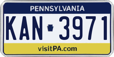 PA license plate KAN3971