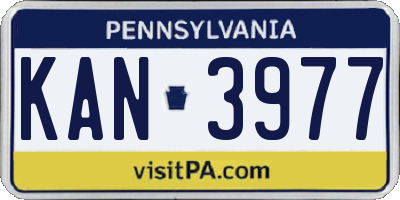 PA license plate KAN3977