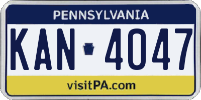PA license plate KAN4047
