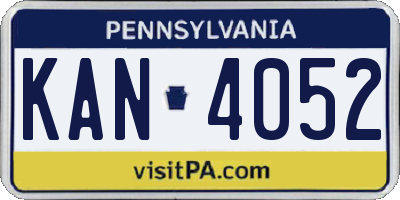 PA license plate KAN4052