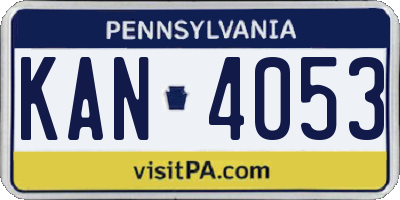 PA license plate KAN4053
