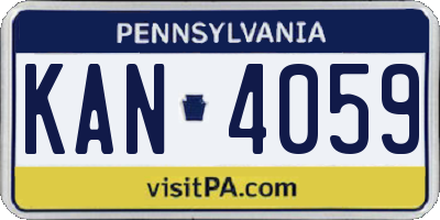 PA license plate KAN4059