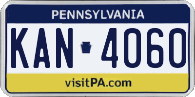 PA license plate KAN4060