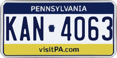 PA license plate KAN4063