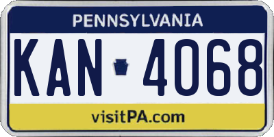 PA license plate KAN4068