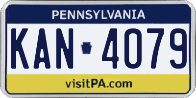 PA license plate KAN4079