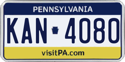 PA license plate KAN4080