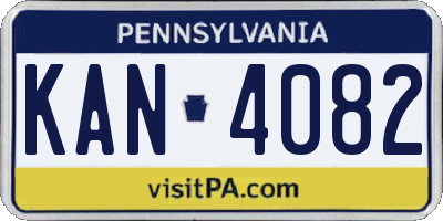 PA license plate KAN4082
