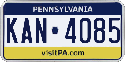 PA license plate KAN4085