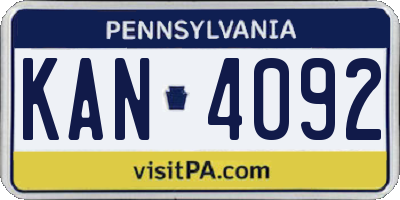 PA license plate KAN4092