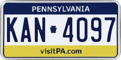 PA license plate KAN4097