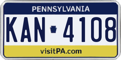 PA license plate KAN4108