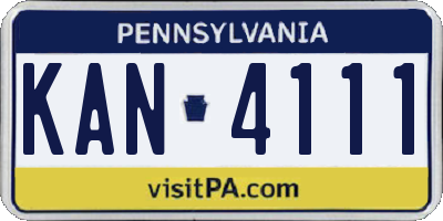 PA license plate KAN4111