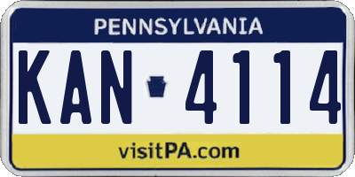PA license plate KAN4114