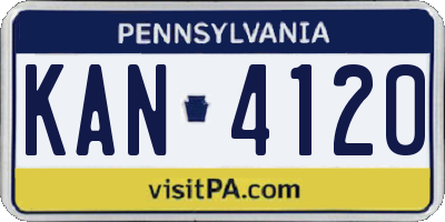 PA license plate KAN4120