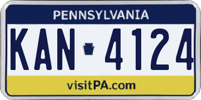 PA license plate KAN4124
