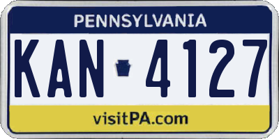 PA license plate KAN4127