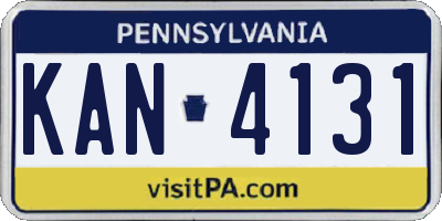 PA license plate KAN4131