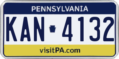 PA license plate KAN4132