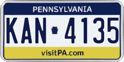 PA license plate KAN4135