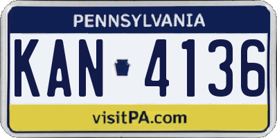 PA license plate KAN4136