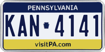 PA license plate KAN4141