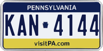 PA license plate KAN4144