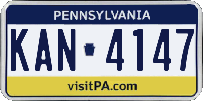 PA license plate KAN4147