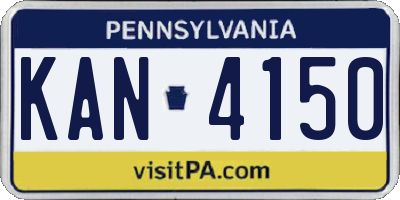 PA license plate KAN4150