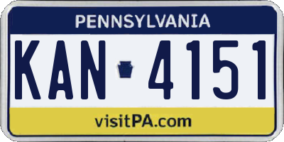 PA license plate KAN4151