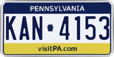 PA license plate KAN4153