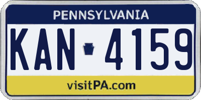 PA license plate KAN4159